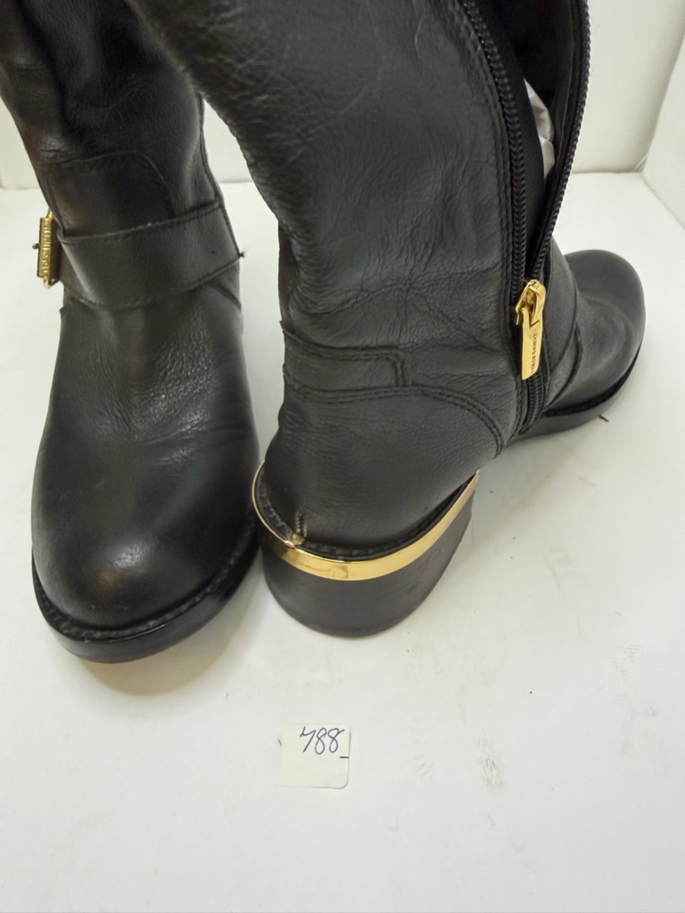 Vince Camino Black Leather Mid-Calf Women's Boots size 5.5 - Picture 6 of 8